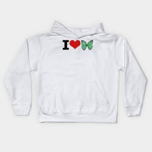 I Love Butterfly Kids Hoodie